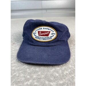 Coors Banquet Huckberry Hat Cap Snap Back Mens One Size Blue Corduroy Beer Patch